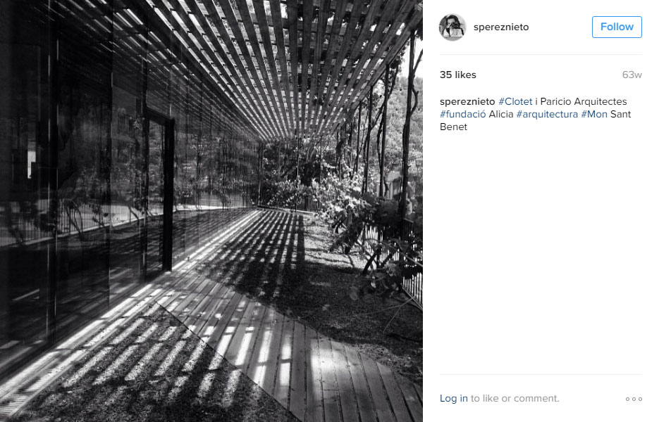 Fotografía de arquitectura en instagram. Sandra Pereznieto.