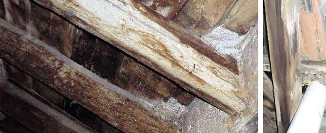Sustituir pares de madera en cubierta por perfiles metálicos.