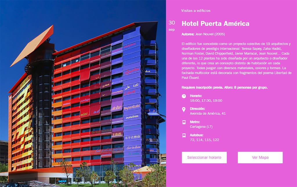Semana de la Arquitectura 2018. Hotel Puerta América.