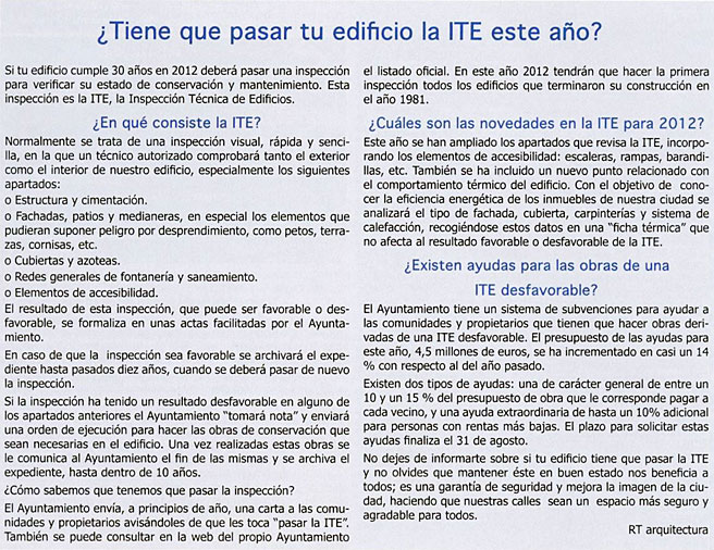 Artículo sobre cuestiones básicas de la ITE en Madrid.