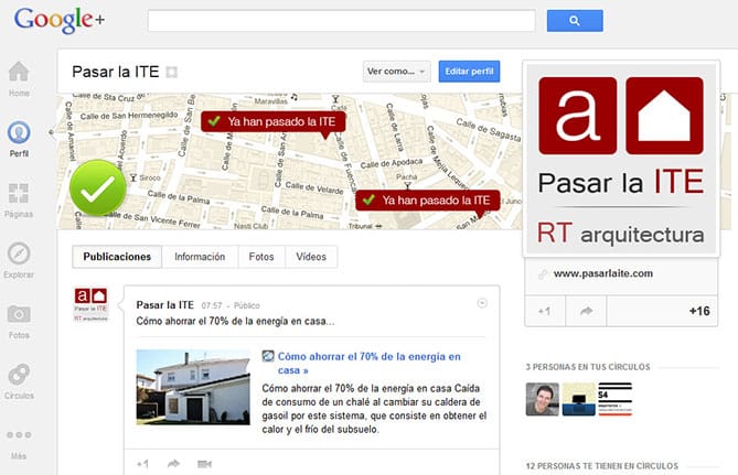RT arquitectura. Redes sociales. Google.