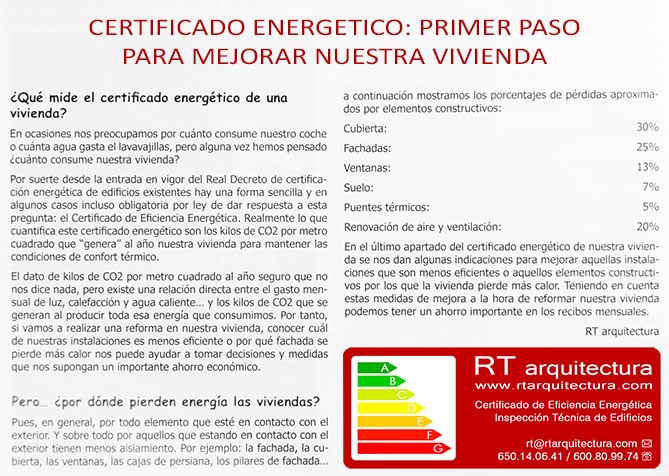 Artículo sobre el Certificado de Eficiencia Energética.